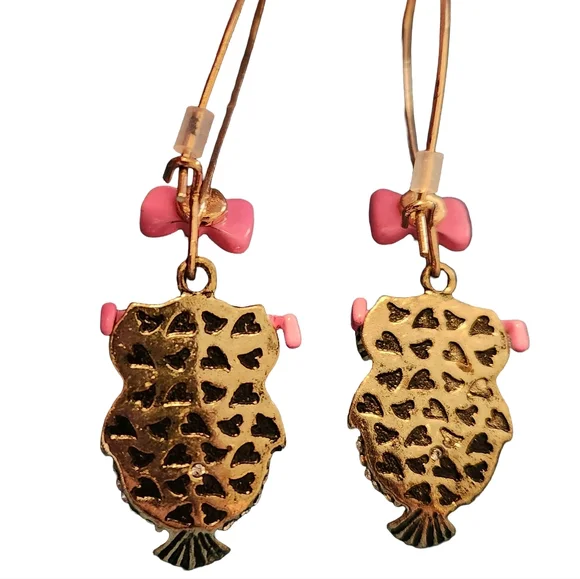 Betsey Johnson Owl Clock Earrings - Picture 3 of 5